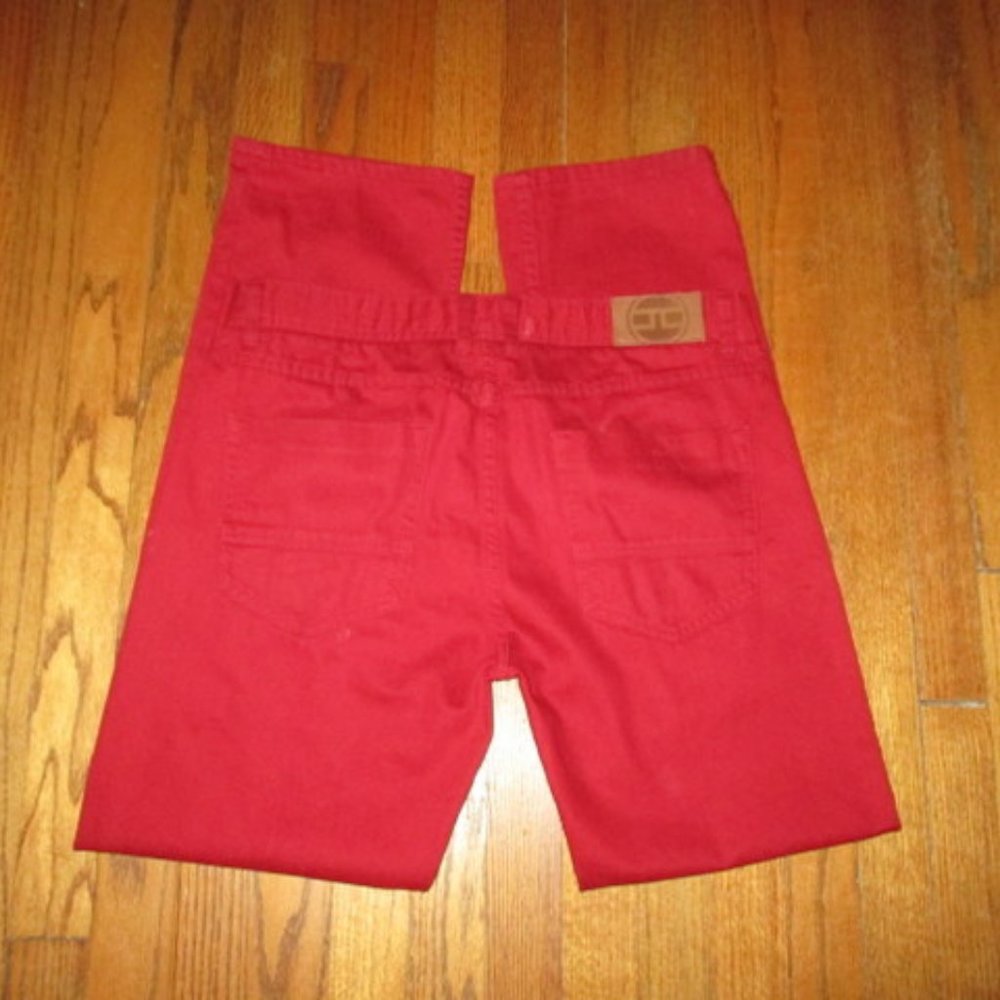 JORDAN CRAIG Cranberry Red Straight Leg Jeans Sz 34